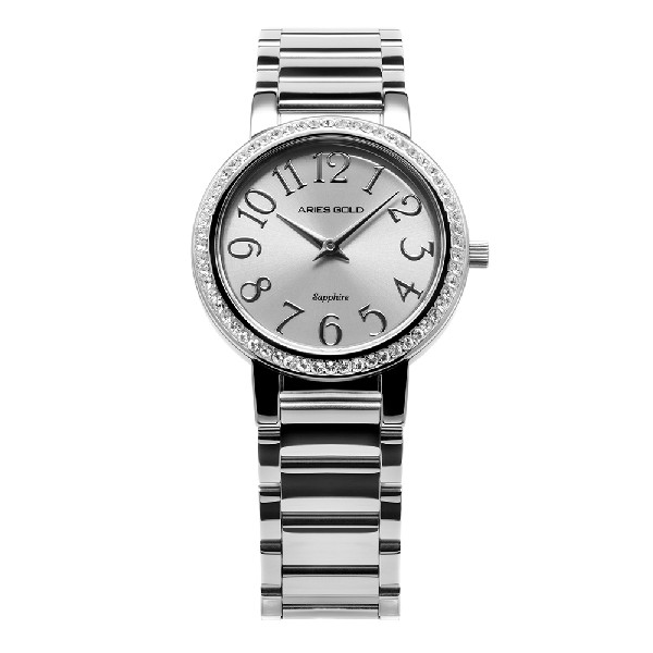 ARIES GOLD ENCHANT STARLET SILVER STAINLESS STEEL L 126B S-NUM WOMEN'S WATCH